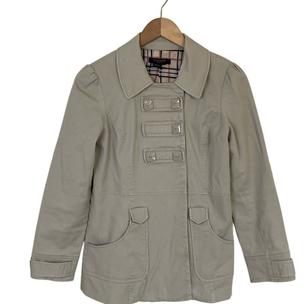 Sandro Sportswear Womens Jacket Size Small Khaki‎ Utility Lightweight